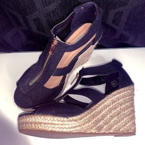 wedge zipper heels